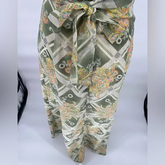 Vintage 70’s Maxi Dress Winged Laced Sleeves 24” waist - Picture 7 of 14